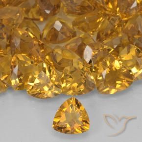 Citrino Dorado oscuro natural de 0.68 ct, Trillón, VVS-VS