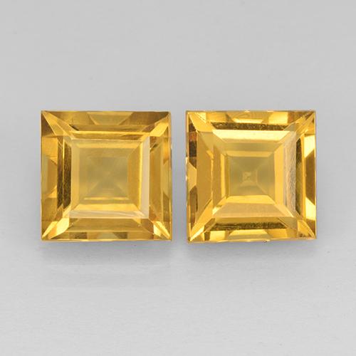 4.54ctw Natural Dorado oscuro Citrino, Cuadrado, VVS-VS