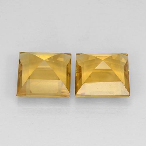 Gemas de Citrino Dorado oscuro natural de 4.54 ct, Cuadrado, VVS-VS