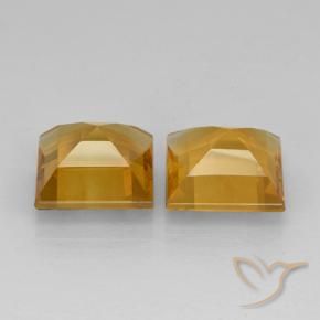 Gemas de Citrino Dorado oscuro natural de 4.12 ct, Cuadrado, VVS-VS