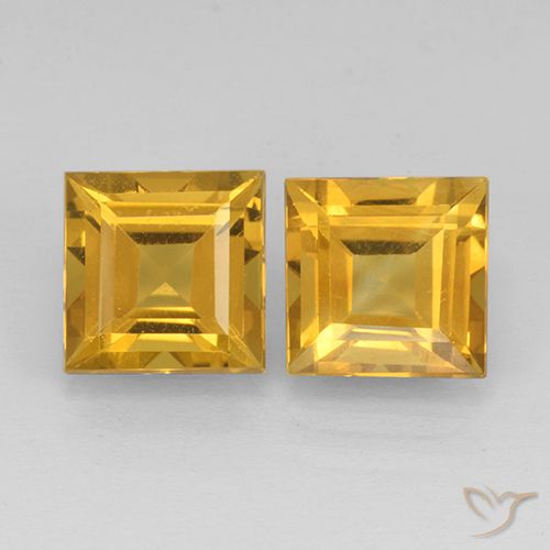 4.68ctw Natural Naranja dorado intenso Citrino, Cuadrado, VVS-VS