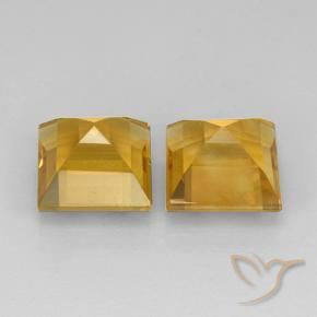 Gemas de Citrino Naranja dorado intenso natural de 4.68 ct, Cuadrado, VVS-VS