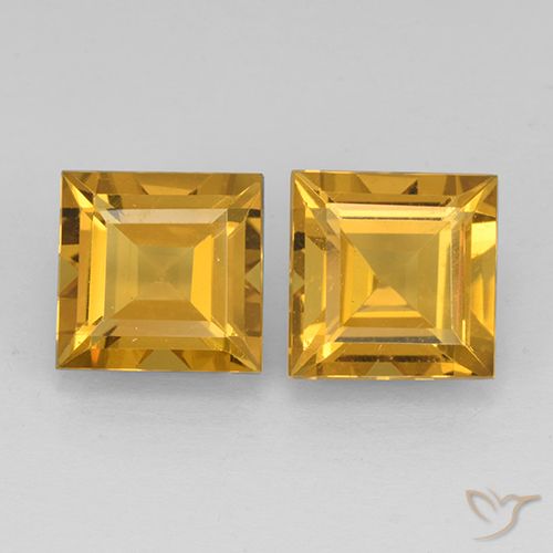 4.68ctw Natural Naranja dorado intenso Citrino, Cuadrado, VVS-VS