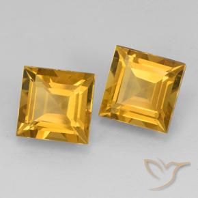 Gemas de Citrino Naranja dorado intenso natural de 4.68 ct, Cuadrado, VVS-VS