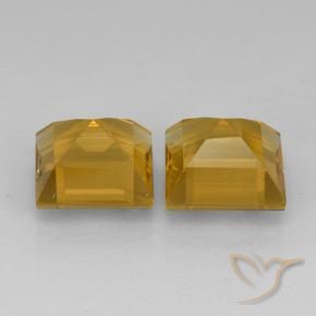 Gemas de Citrino Naranja dorado intenso natural de 4.68 ct, Cuadrado, VVS-VS