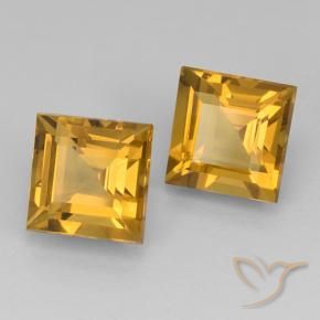 Gemas de Citrino Naranja dorado intenso natural de 5.06 ct, Cuadrado, VVS-VS
