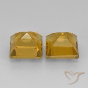 Gemas de Citrino Naranja dorado intenso natural de 5.06 ct, Cuadrado, VVS-VS