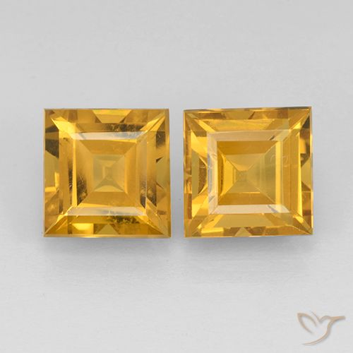 4.70ctw Natural Dorado oscuro Citrino, Cuadrado, VVS-VS