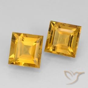 Gemas de Citrino Dorado oscuro natural de 4.70 ct, Cuadrado, VVS-VS