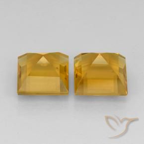 Gemas de Citrino Dorado oscuro natural de 4.70 ct, Cuadrado, VVS-VS