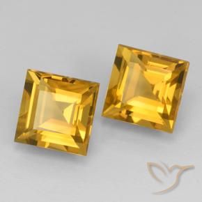 Gemas de Citrino Dorado oscuro natural de 5.00 ct, Cuadrado, VVS-VS