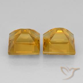 Gemas de Citrino Naranja dorado intenso natural de 4.91 ct, Cuadrado, VVS-VS