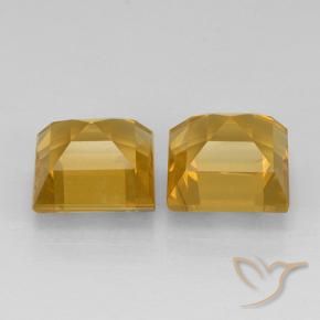 Gemas de Citrino Naranja dorado intenso natural de 4.64 ct, Cuadrado, VVS-VS