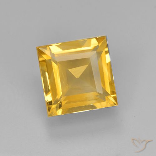 2.26ct Natural Dorado medio Citrino, Cuadrado, VVS