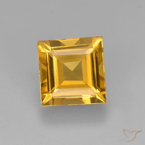 2.12ct Natural Dorado oscuro Citrino, Cuadrado, VVS-VS