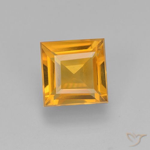 1.78ct Natural Dorado naranja intenso Citrino, Cuadrado, VVS-VS