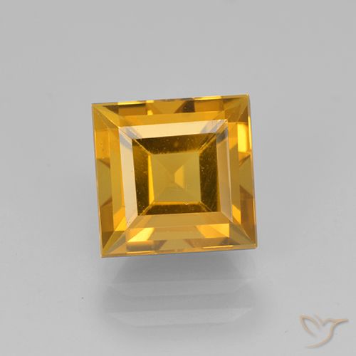 2.14ct Natural Dorado oscuro Citrino, Cuadrado, VVS