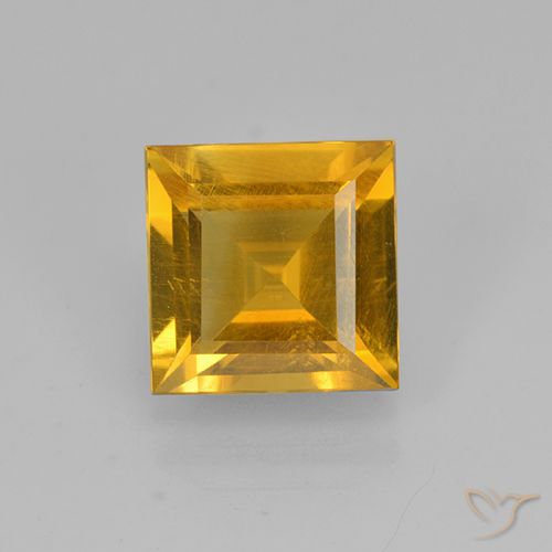1.90ct Natural Dorado oscuro Citrino, Cuadrado, VVS-VS
