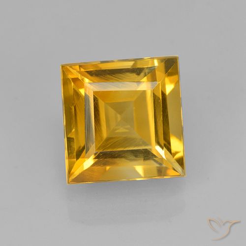 1.97ct Natural Naranja dorado intenso Citrino, Cuadrado, VVS-VS