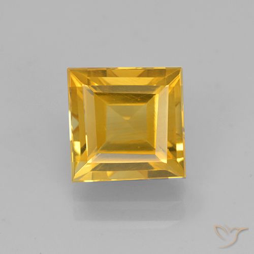 2.27ct Natural Naranja dorado Citrino, Cuadrado, VVS