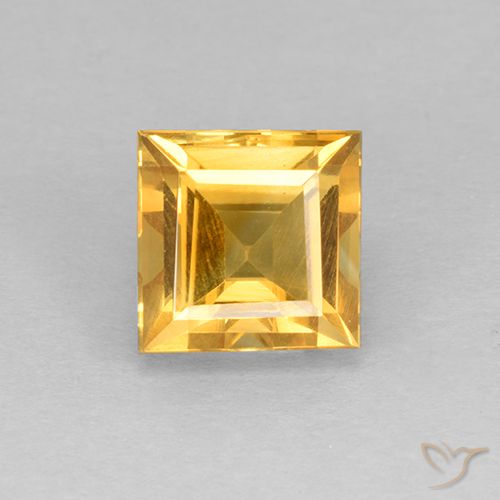 2.15ct Natural Dorado claro Citrino, Cuadrado, VVS-VS