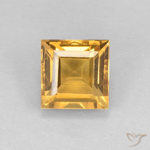 2.17ct Natural Naranja dorado intenso Citrino, Cuadrado, VVS-VS