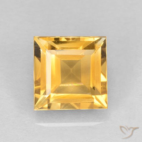2.62ct Natural Dorado medio Citrino, Cuadrado, VVS-VS