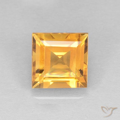 2.31ct Natural Dorado naranja Citrino, Cuadrado, VVS-VS