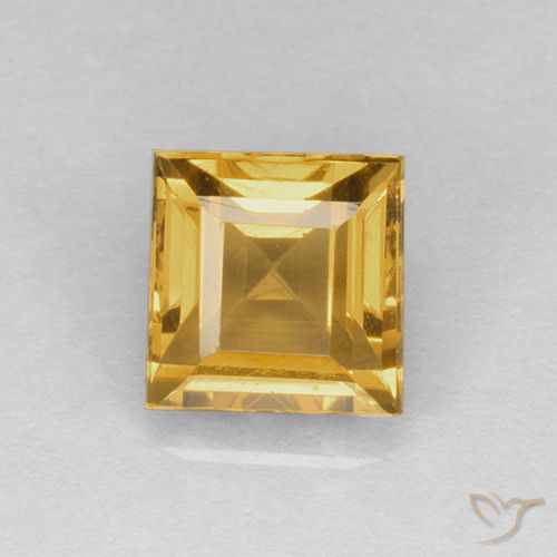 2.33ct Natural Dorado medio Citrino, Cuadrado, VVS-VS