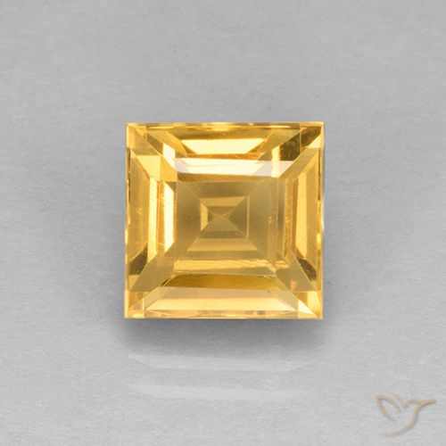 2.83ct Natural Naranja dorado Citrino, Cuadrado, VVS-VS