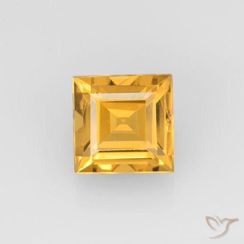2.25ct Natural Dorado naranja Citrino, Cuadrado, VVS-VS