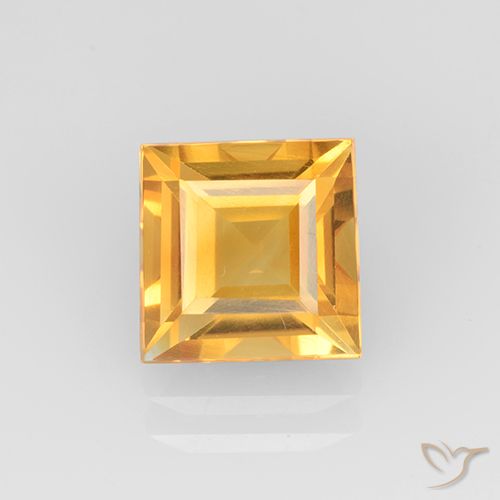 2.22ct Natural Dorado naranja Citrino, Cuadrado, VVS