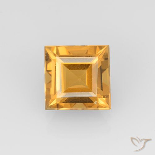 2.27ct Natural Dorado naranja claro medio Citrino, Cuadrado, VVS