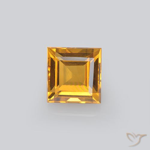 2.20ct Natural Naranja dorado intenso Citrino, Cuadrado, VVS