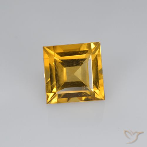 2.60ct Natural Naranja dorado intenso Citrino, Cuadrado, VVS