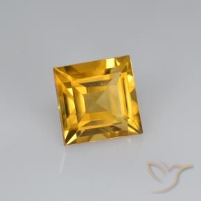 Citrino Naranja dorado intenso natural de 2.60 ct, Cuadrado, VVS
