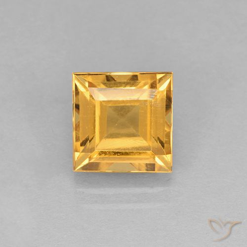 2.59ct Natural Dorado naranja claro medio Citrino, Cuadrado, VVS-VS