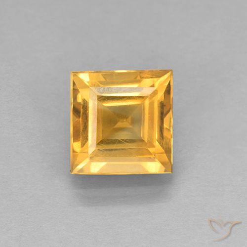 2.18ct Natural Dorado naranja Citrino, Cuadrado, VVS-VS