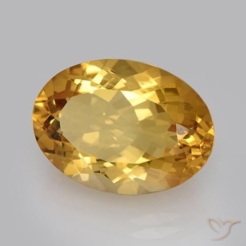 Citrino Naranja dorado intenso natural de 11.23 ct, Ovalada, VVS
