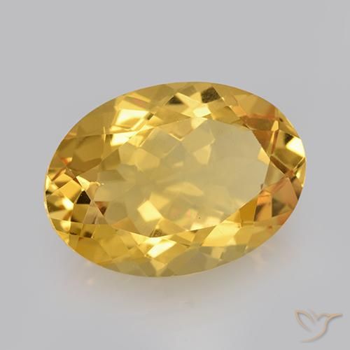 Citrino Naranja dorado natural de 10.84 ct, Ovalada, VVS