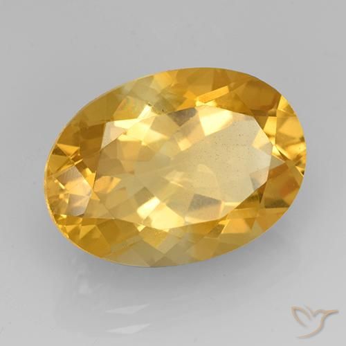 Citrino Dorado medio natural de 10.97 ct, Ovalada, VVS