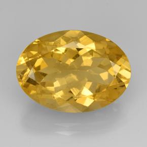 Citrino Dorado medio natural de 10.78 ct, Corte Óvalo, VVS