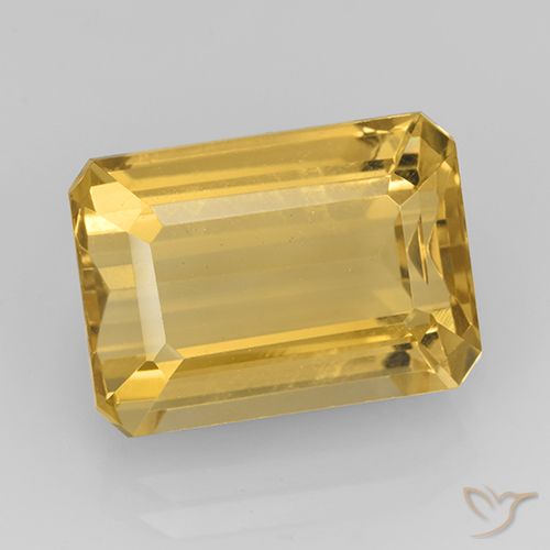 8.50ct Natural Dorado medio Citrino, corte esmeralda, VVS