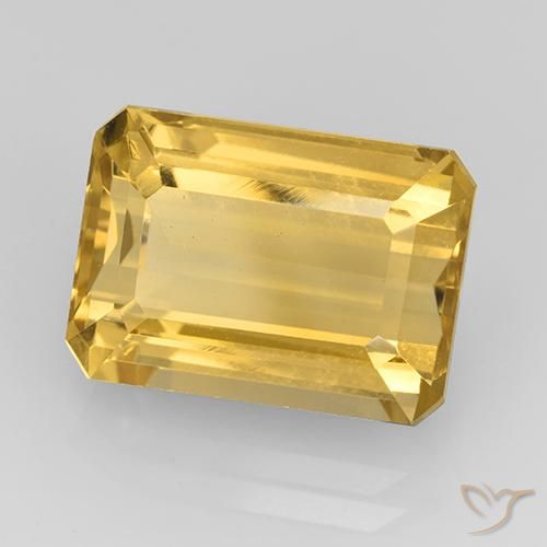 Citrino Dorado medio natural de 8.50 ct, Corte Octágono / Esmeralda, VVS