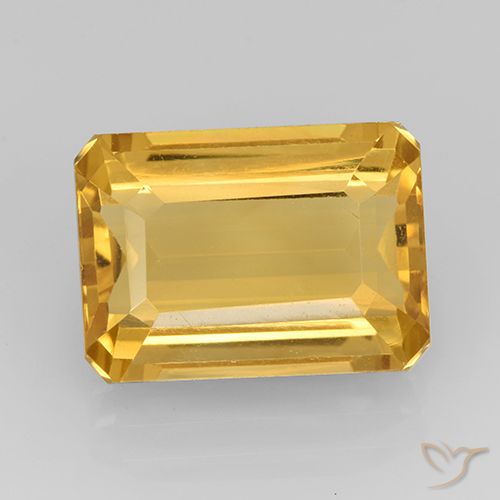 7.87ct Natural Dorado medio Citrino, corte esmeralda, VVS