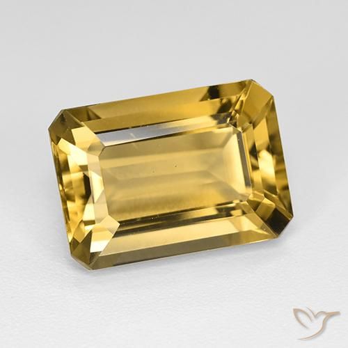 7.46ct Natural Dorado Citrino, corte esmeralda, VVS
