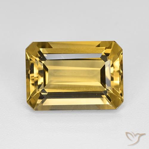 Citrino Dorado natural de 7.46 ct, Corte Octágono / Esmeralda, VVS