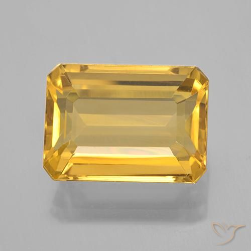 7.61ct Natural Dorado medio Citrino, corte esmeralda, VVS