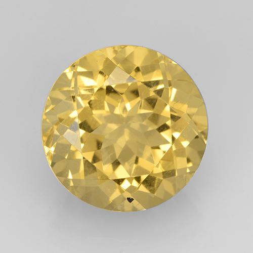 Citrino Dorado amarillo natural de 8.05 ct, Corte Redondo, VVS