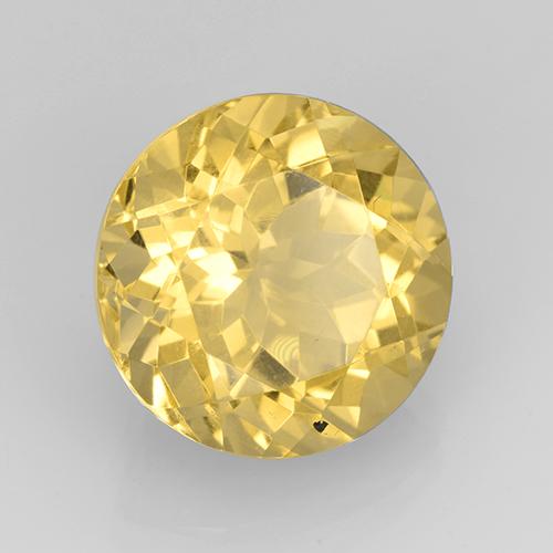 Citrino Dorado amarillo natural de 8.05 ct, Corte Redondo, VVS